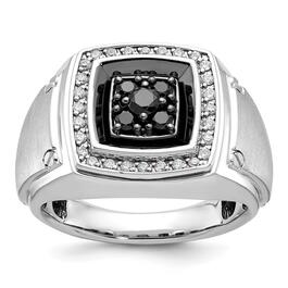 Mens Gentlemens Classics&#40;tm&#41; 14kt. White Gold Cluster Diamonds Ring