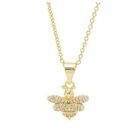 Gold Plated Cubic Zirconia Bee Pendant