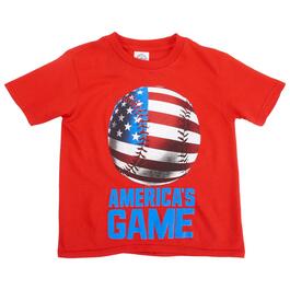 Boys &#40;4-7&#41; Patriotic America''s Game Short Sleeve Tee