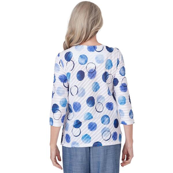 Womens Alfred Dunner Blue Bayou Knit Dots Blouse