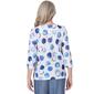 Womens Alfred Dunner Blue Bayou Knit Dots Blouse - image 3