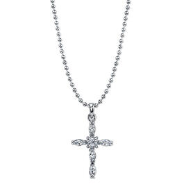 Symbols of Faith Silver-Tone Cross Necklace