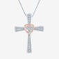 Nova Star&#40;R&#41; Pink Plated Lab Grown Diamond Heart Cross Necklace - image 1