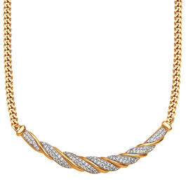 Splendere Two-Tone Plated Cubic Zirconia Necklace