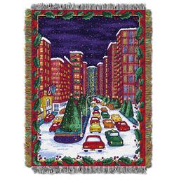 Northwest Holiday City Woven Tapestry Throw