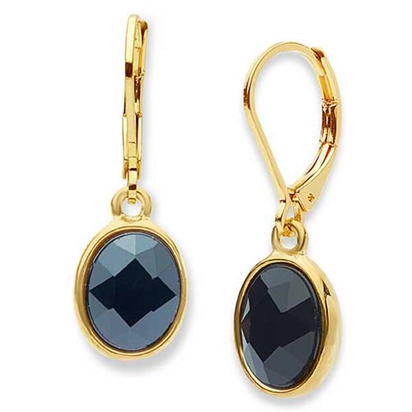 Anne Klein Gold-Tone & Crystal Drop Leverback Earrings - image 
