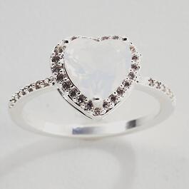 Ashley Cooper&#40;tm&#41; Cubic Zirconia Crystal Heart Pave Halo Ring