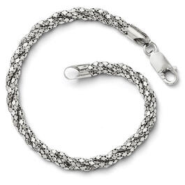 Sterling Silver Polished Mesh Bracelet