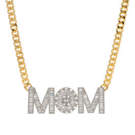 Gianni Argento Gold Plated Cubic Zirconia MOM Necklace