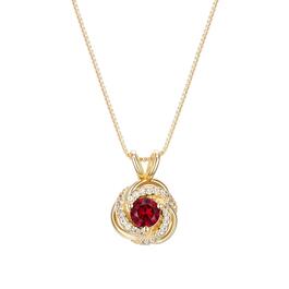 Forever Facets&#40;R&#41; 18kt. Gold Ruby Love Knot Necklace