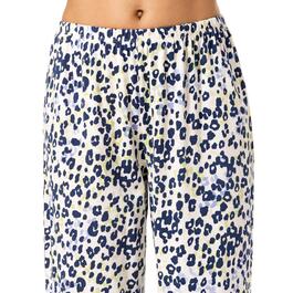 Womens HUE&#174; Short Sleeve Touch Of Leopard Tee & Capri Pajama Set