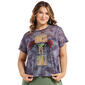 Juniors Plus No Comment Rock & Roses Mesh Graphic Baby Tee - image 1