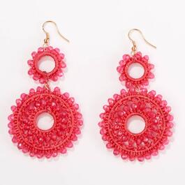 Ashley Cooper&#40;tm&#41; Double Round Disc Beaded Statement Earrings
