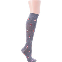 Womens Dr. Motion Compression Cats Pattern Knee High Socks