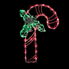 Northlight Seasonal 18in. Pre-Lit Candy Cane w/ Holly Silhouette