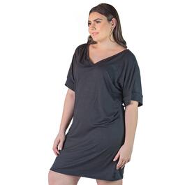 Plus Size 24/7 Comfort Apparel V-Neck Knee Length Dress