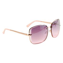 Womens USPA Metal Vented Oval Sunglasses with Chain Temple