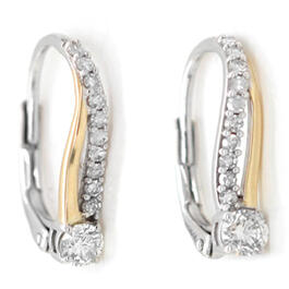Diamond Classics&#40;tm&#41; Two-Tone 1/2ctw. Diamond Earrings