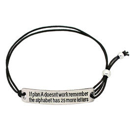 KIS&#40;R&#41; Silver Plated If Plan A Does Not Work Bracelet