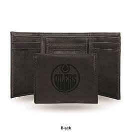 Mens NHL Edmonton Oilers Faux Leather Trifold Wallet