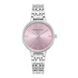 Womens BCBG Maxazria Silver-Tone/Pink Dial Watch-BAWLG0001304