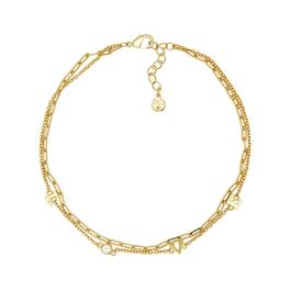 Barefootsies Gold Plated Cubic Zirconia Love 2 Strand Anklet