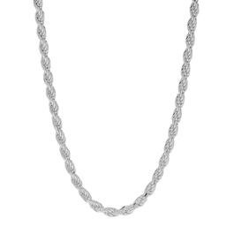 22in. Sterling Silver Polished Rope Chain Necklace