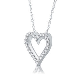 Nova Star&#174; Sterling 1/4ctw. Lab Diamond Heart Pendant