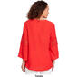 Womens Ruby Rd. Red White & New Woven Solid Gauze Blouse - image 2