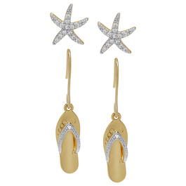 Accents by Gianni Argento Diamond Accent Flip Flop Earrings Set