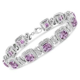 Haus of Brilliance Purple Amethyst & 1/10ctw.. Diamond Bracelet