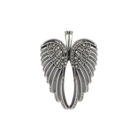 Wearable Art Silver-Tone Antique Angel Wings Enhancer