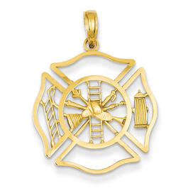 Gold Classics&#40;tm&#41; 14k. Fireman Shield Pendant