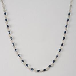 Rosa Rhinestones Fine Drapes Blue Rhinestone Necklace