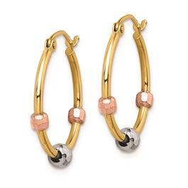 Gold Classics&#8482; 14kt. Gold Beaded Hoop Earrings