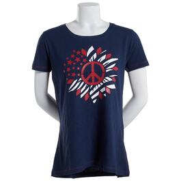 Womens North River Short Sleeve Crew Neck Peace Flag Graphic Tee