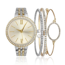 Daisy Fuentes Silver/Gold Watch & Bracelet Set - DF175GDTT