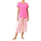 Womens HUE&#40;R&#41; Short Sleeve Sipping Spirits Tee & Capri Pajama Set - image 1