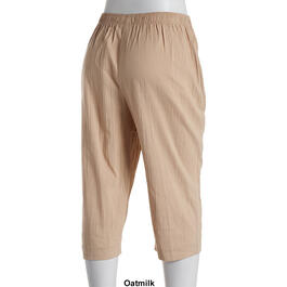 Petite Jeno Neuman Cotton Tie Front Crinkle Capri Pants