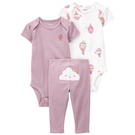 Baby Girl &#40;NB-24M&#41; Carter's&#40;R&#41; 3pc. In The Clouds Bodysuit Set