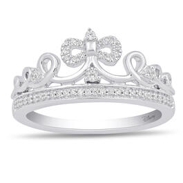 Enchanted Disney&#40;R&#41; Snow White Sterling Silver 1/6ctw. Diamond Ring