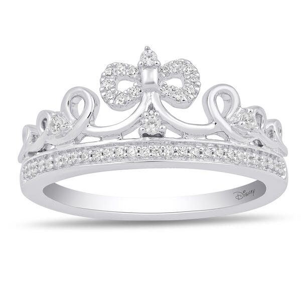 Enchanted Disney&#40;R&#41; Snow White Sterling Silver 1/6ctw. Diamond Ring - image 