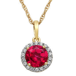 Gemstone Classics&#40;tm&#41; Ruby & White Sapphire Necklace