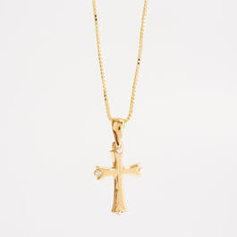 14kt. Gold Over Sterling Silver Gothic Cross Necklace