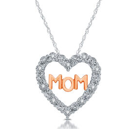 Nova Star&#40;R&#41;  Rose Gold Lab Grown Diamond Mom Heart Pendant