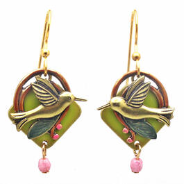 Silver Forest Gold-Tone Hummingbird Earrings