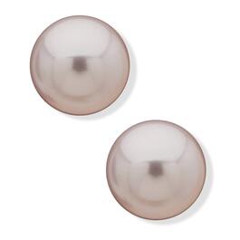 You're Invited 10mm Silver-Tone Pink Pearl Ball Stud Earrings