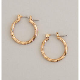 Design Collection Click-It Diamond Textured Hoop Earrings