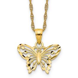 Gold Classics&#40;tm&#41; Yellow Gold Butterfly Pendant Necklace