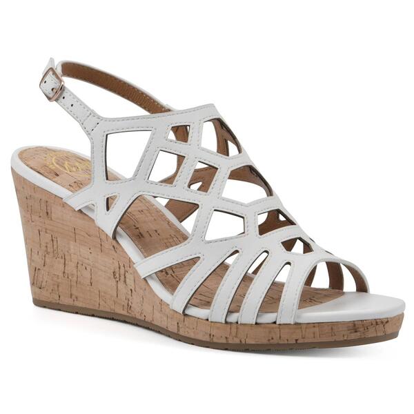 Womens White Mountain Flaming Cork Wedge Sandals - image 